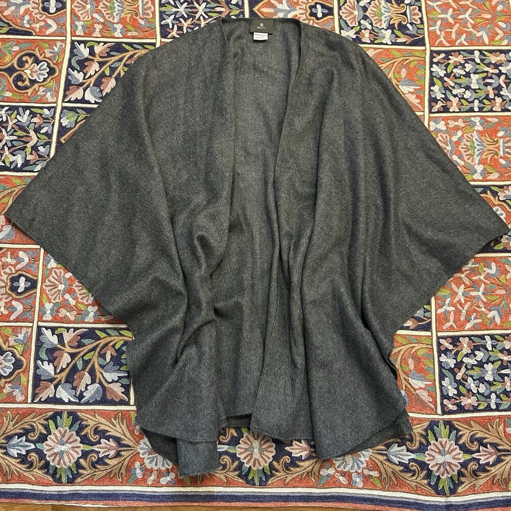 Sol 100% Baby Alpaca Poncho Shawl Open Face Cardigan Jacket OS